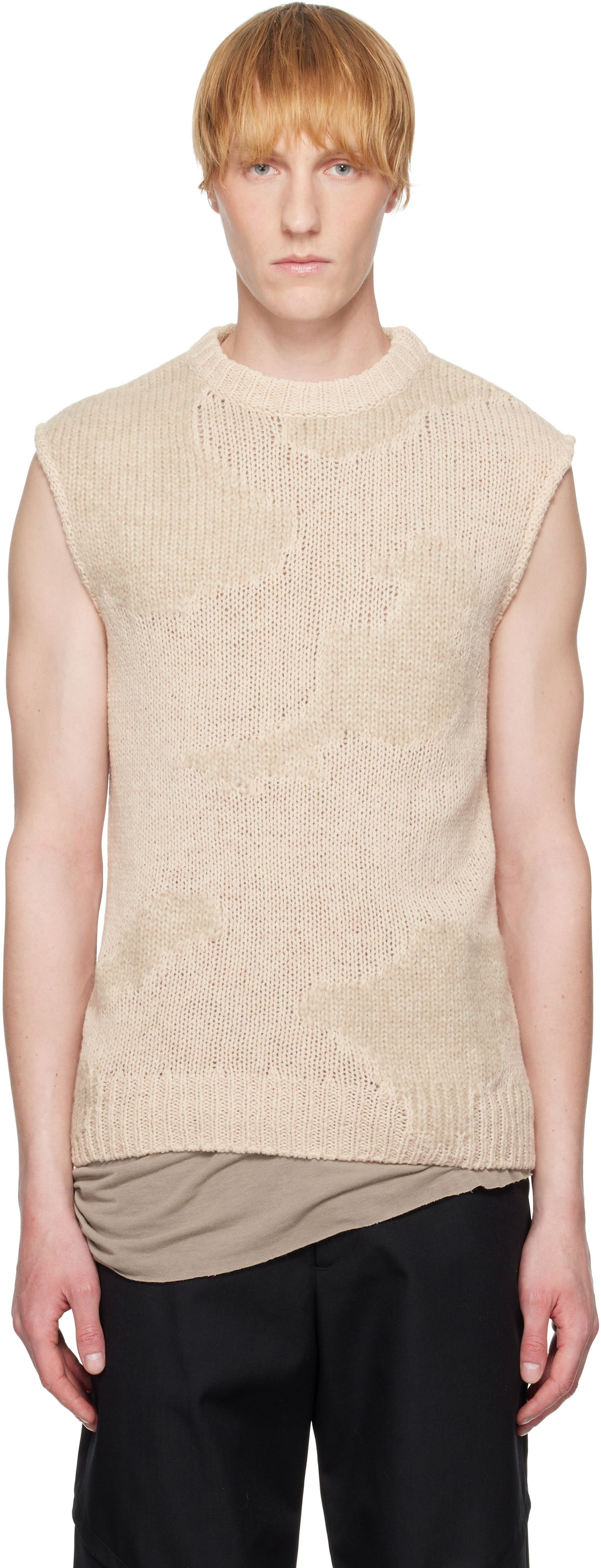 Пуловер HELIOT EMIL HELIOT EMIL Ophiolite Knit Vest Бежово | SS25_M_07_074_ST18, 0