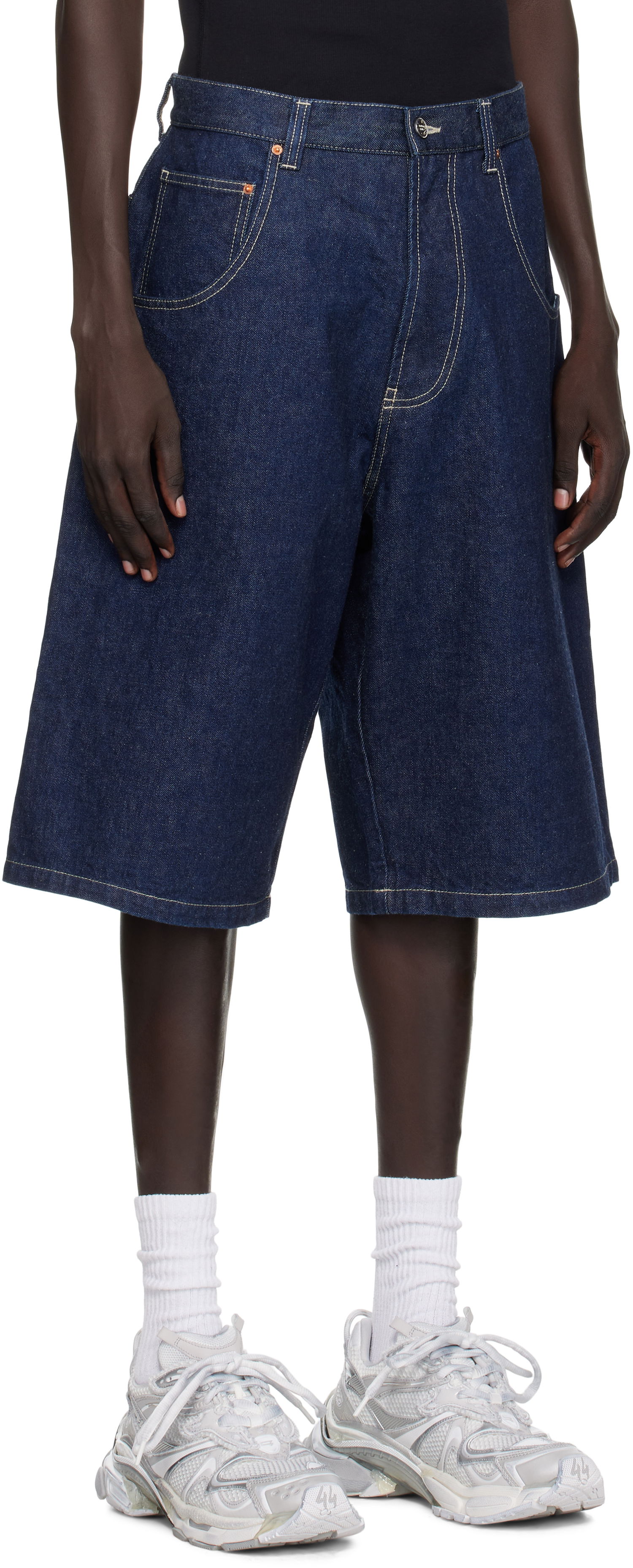 Къси панталони VETEMENTS Vetements Hip-Hop Denim Shorts Синьо | UH76DP125N, 1