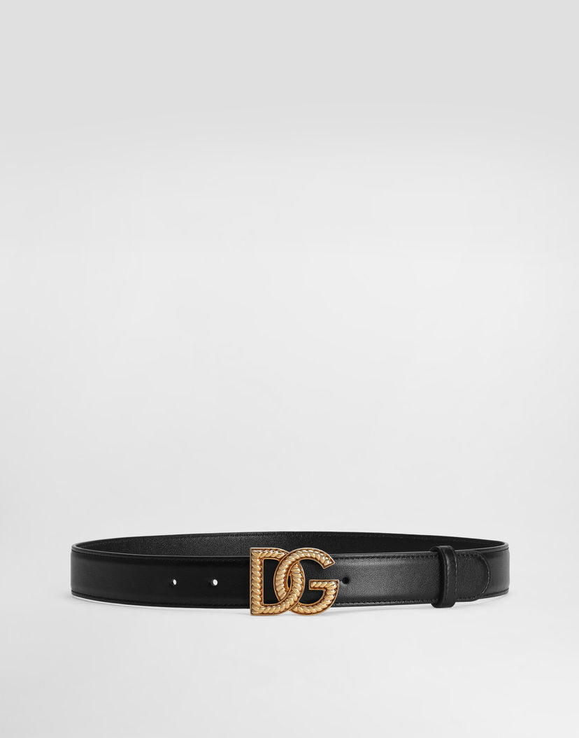 Колани Dolce & Gabbana Dolce & Gabbana DG Logo Leather Belt Черно | BE1663AV95680999