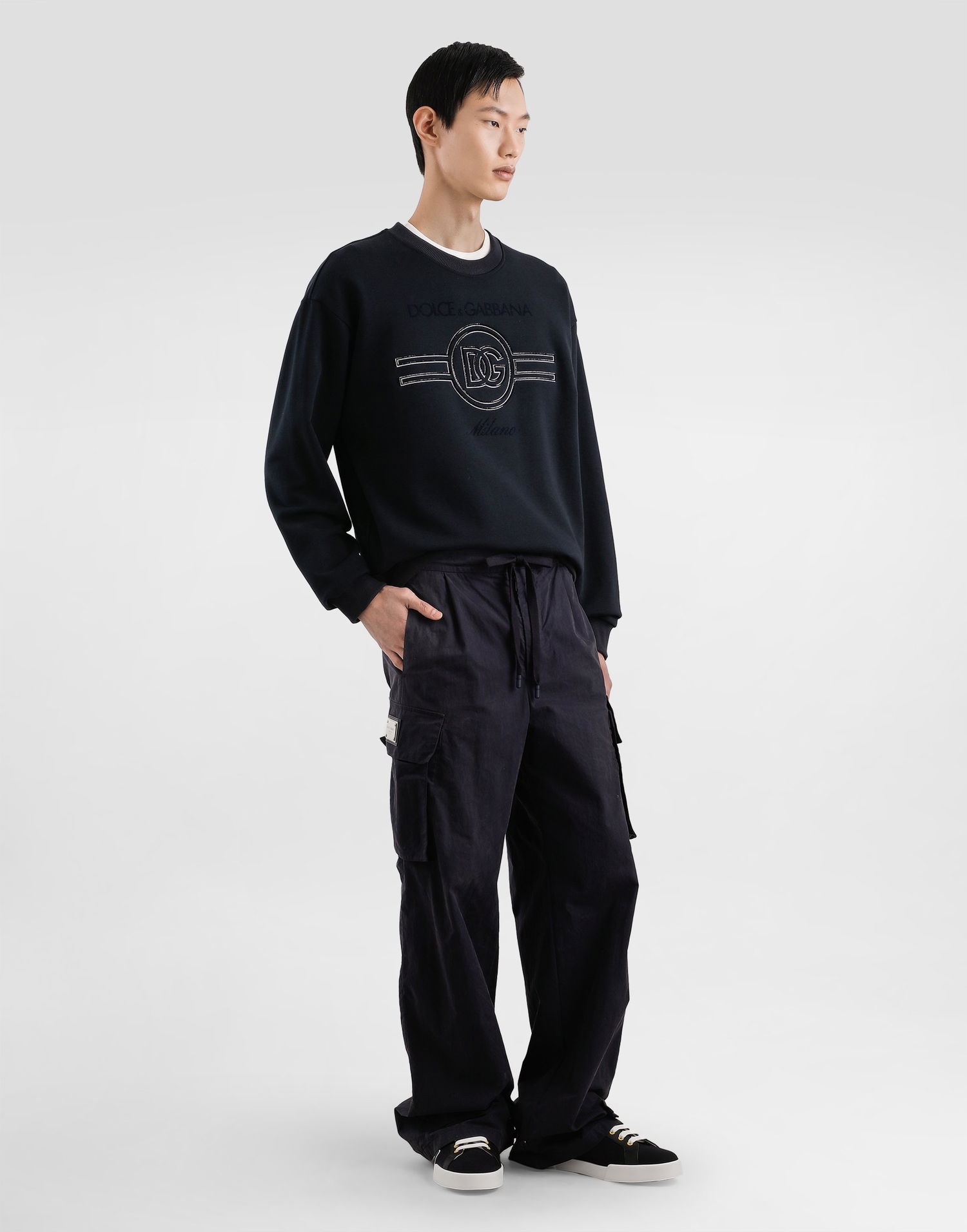 Суитчър Dolce & Gabbana Dolce & Gabbana Embroidered Sweatshirt Черно | G9AHSZG7PGBB0665, 1