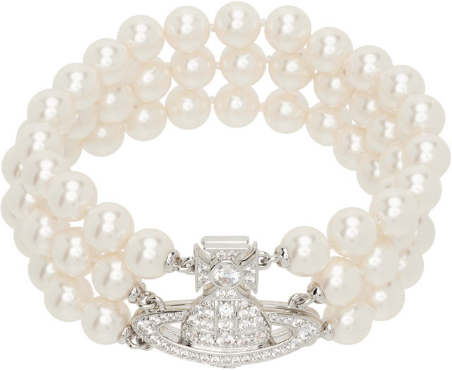 Vivienne Westwood Graziella Three Row Pearl Bracelet