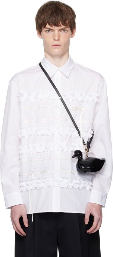 Риза Simone Rocha Simone Rocha Lace Ribbon Trim Shirt Бяло | 5391 1025, 0