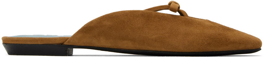 Облекло BY FAR BY FAR Finn Suede Leather Mules Кафяво | 23FWFNNFLTNU, 0