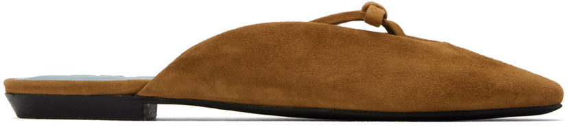 Облекло BY FAR BY FAR Finn Suede Leather Mules Кафяво | 23FWFNNFLTNU
