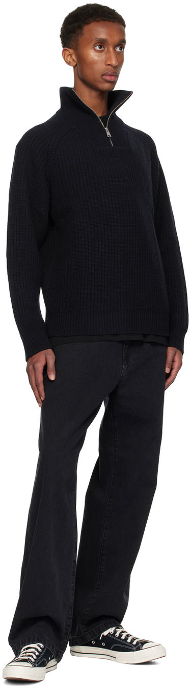 Пуловер Carhartt WIP Ribbed Half-Zip Sweater Черно | I033913, 3