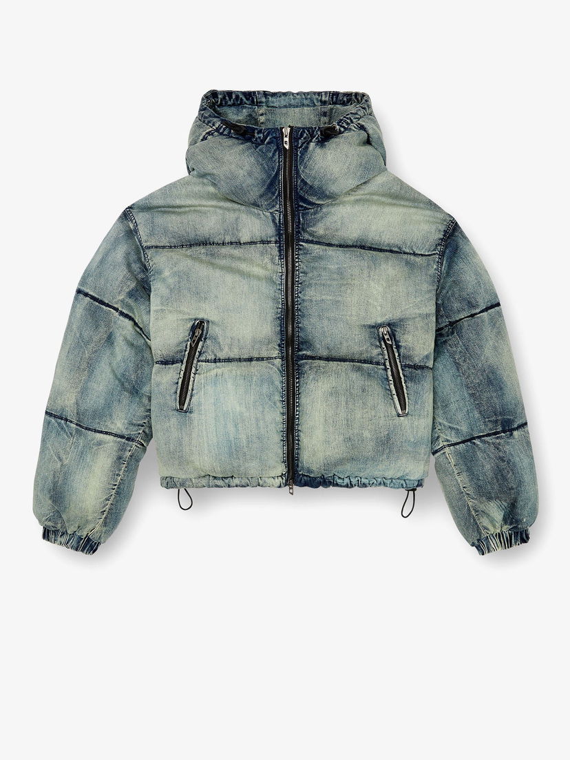 Пухо яке Diesel Cropped Puffer Denim Jacket Синьо | A145490SKAI01