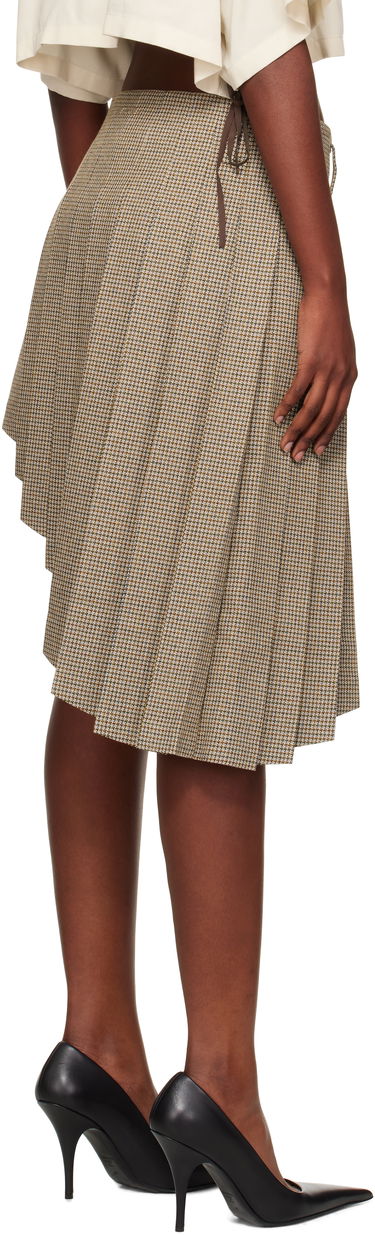 Пола We11done We11done Asymmetric Checked Midi Skirt Кафяво | WD-SK2-25-276-W-BG, 2