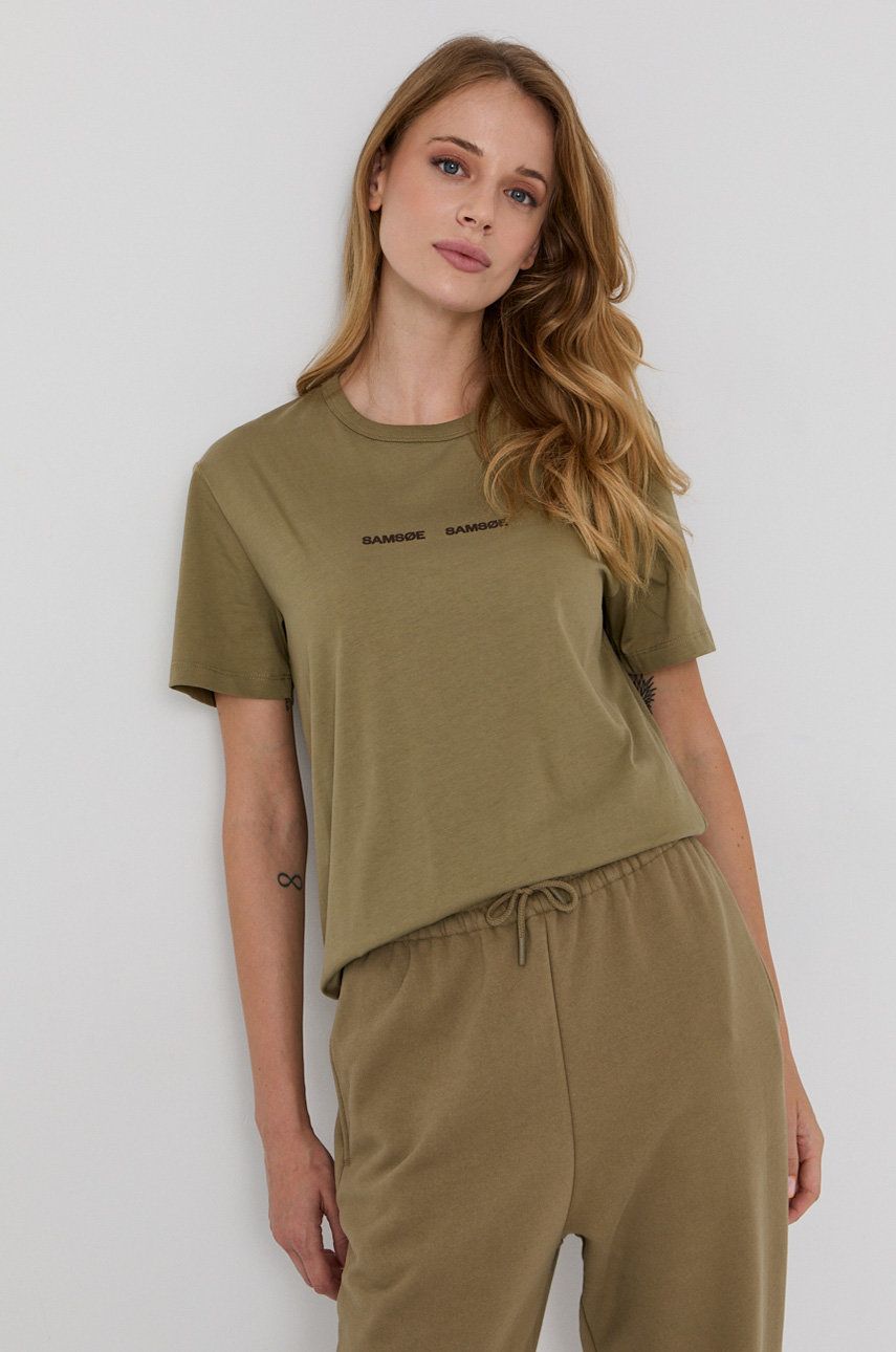 Тениска Samsoe Samsoe Vigdis T-Shirt Зелено | F00012114, 0