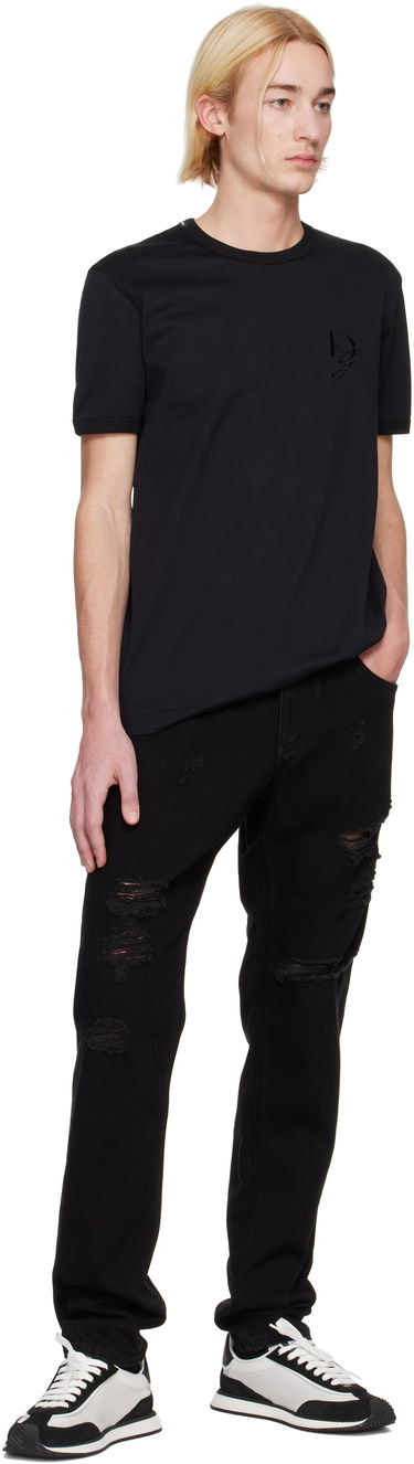 Тениска Dolce & Gabbana Dolce&Gabbana Jersey Round Neck T-Shirt Черно | G8RN8ZG7N4Q, 3