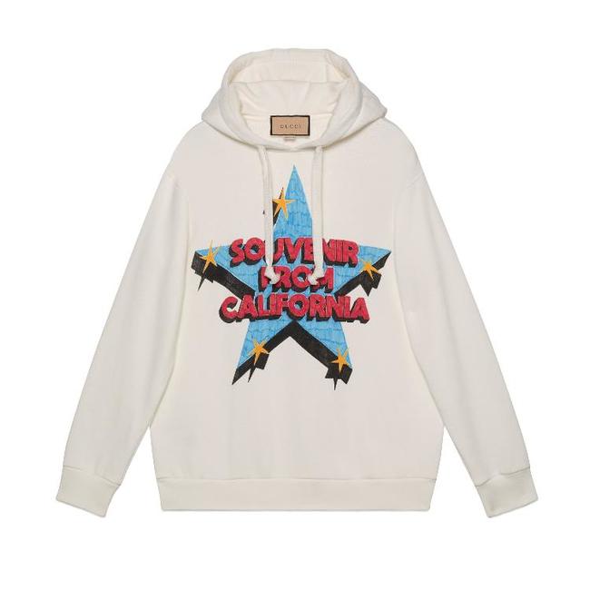 Суитчър Gucci Souvenir From California Printed Hoodie White Бежово | 615061 XJEG6 9095, 0