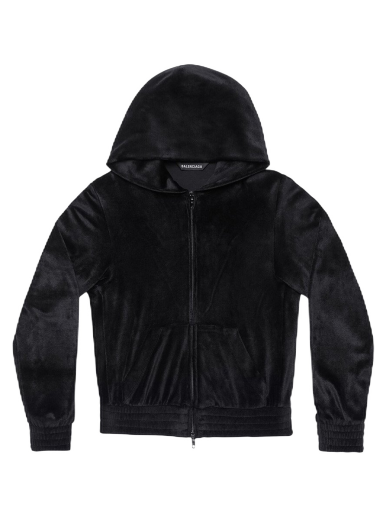Суитчър Balenciaga BB Paris Strass Zip-Up Fitted Hoodie Черно | 751792TOV101000