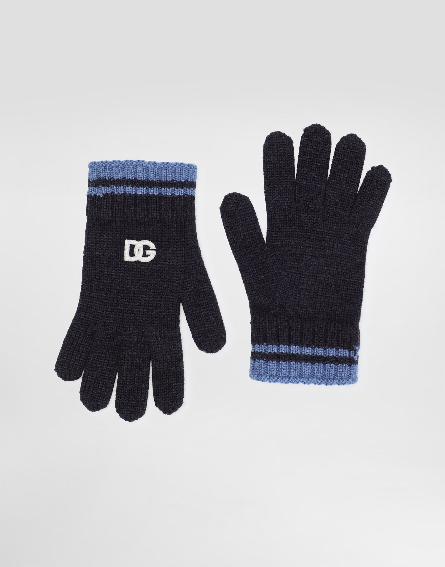 Ръкавици Dolce & Gabbana Dolce & Gabbana Knitted Gloves with DG Patch Тъмно синьо | LBKAC7JDVBIB3895, 0