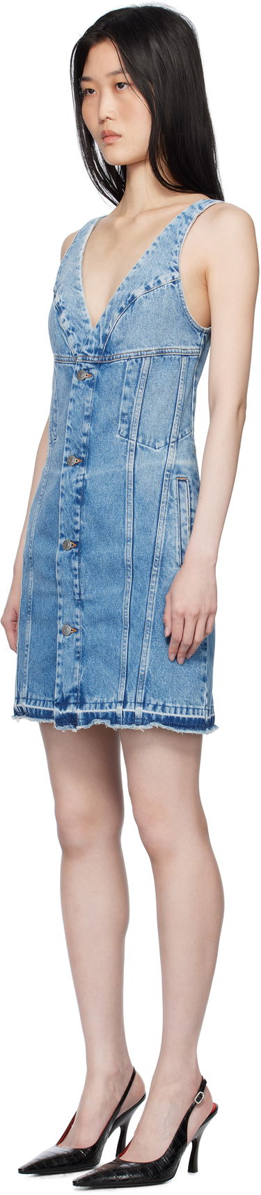 Pокля Stella McCartney Stella McCartney Vintage Wash Denim Minidress Синьо | 6D03553SQH05, 3