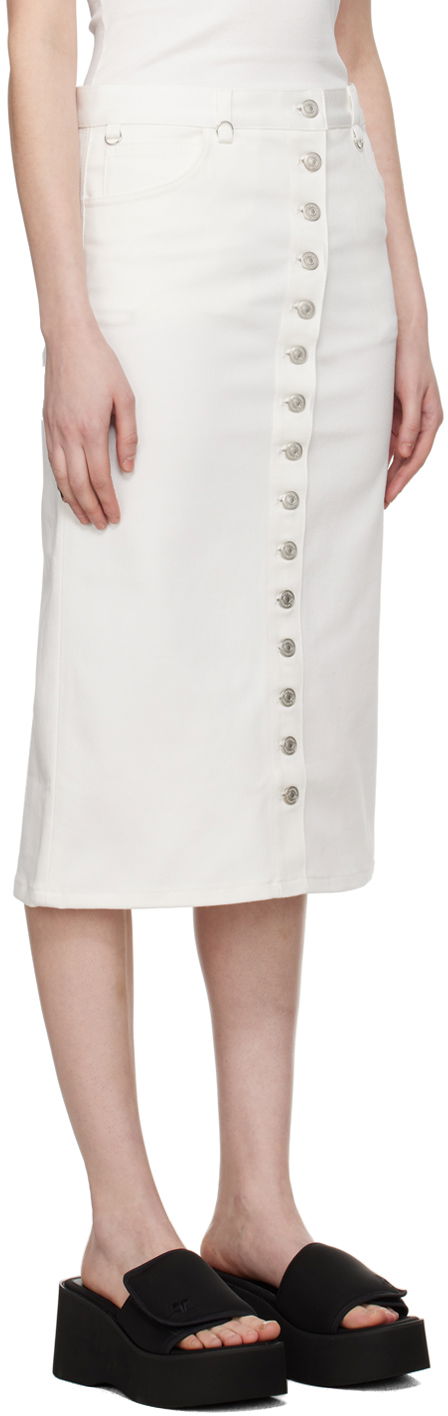 Пола Courrèges Courrèges Multiflex Denim Button-Front Skirt Бяло | 124DJU155DE0022, 1