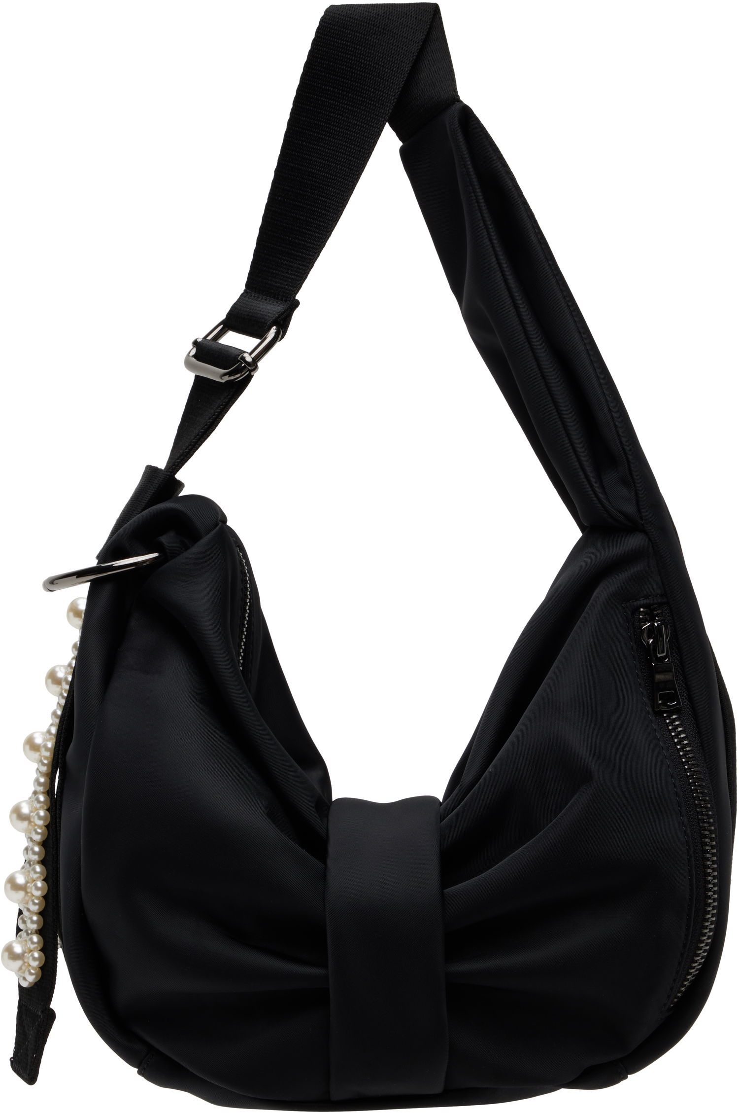 Чанта през рамо Simone Rocha Simone Rocha Mini Pearl-Embellished Sling Bow Bag Черно | BAG198B 0761, 0
