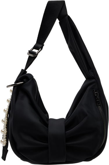 Чанта през рамо Simone Rocha Simone Rocha Mini Pearl-Embellished Sling Bow Bag Черно | BAG198B 0761, 0