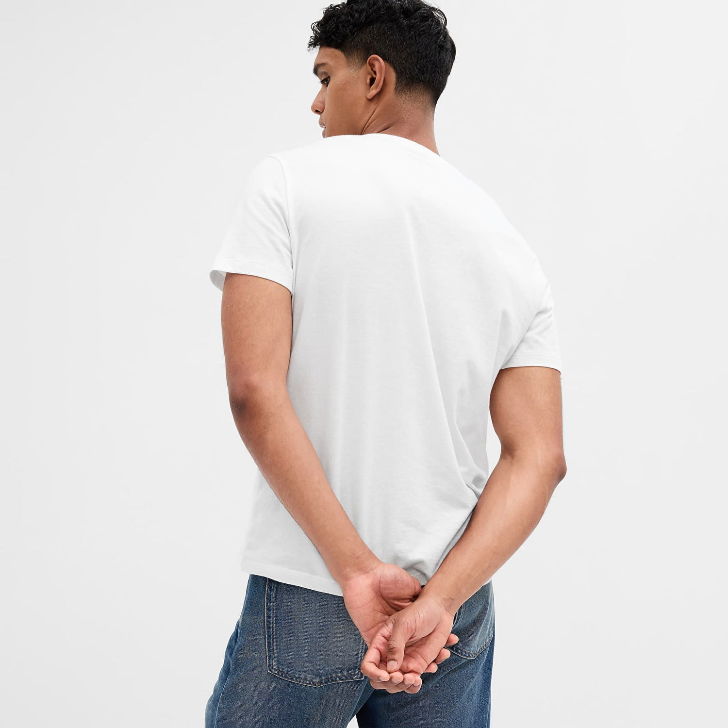 Тениска GAP Micro Logo Crew Neck Tee White V2 Global Бяло | 753766-01, 1