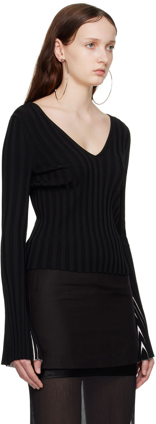 Пуловер Helmut Lang Women's Ribbed Knit Sweater Черно | N01HW717, 1