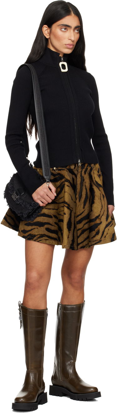 Дамска чанта GANNI Apo-G Mini Top Handle Fringed Denim Bag Черно | A6909, 3