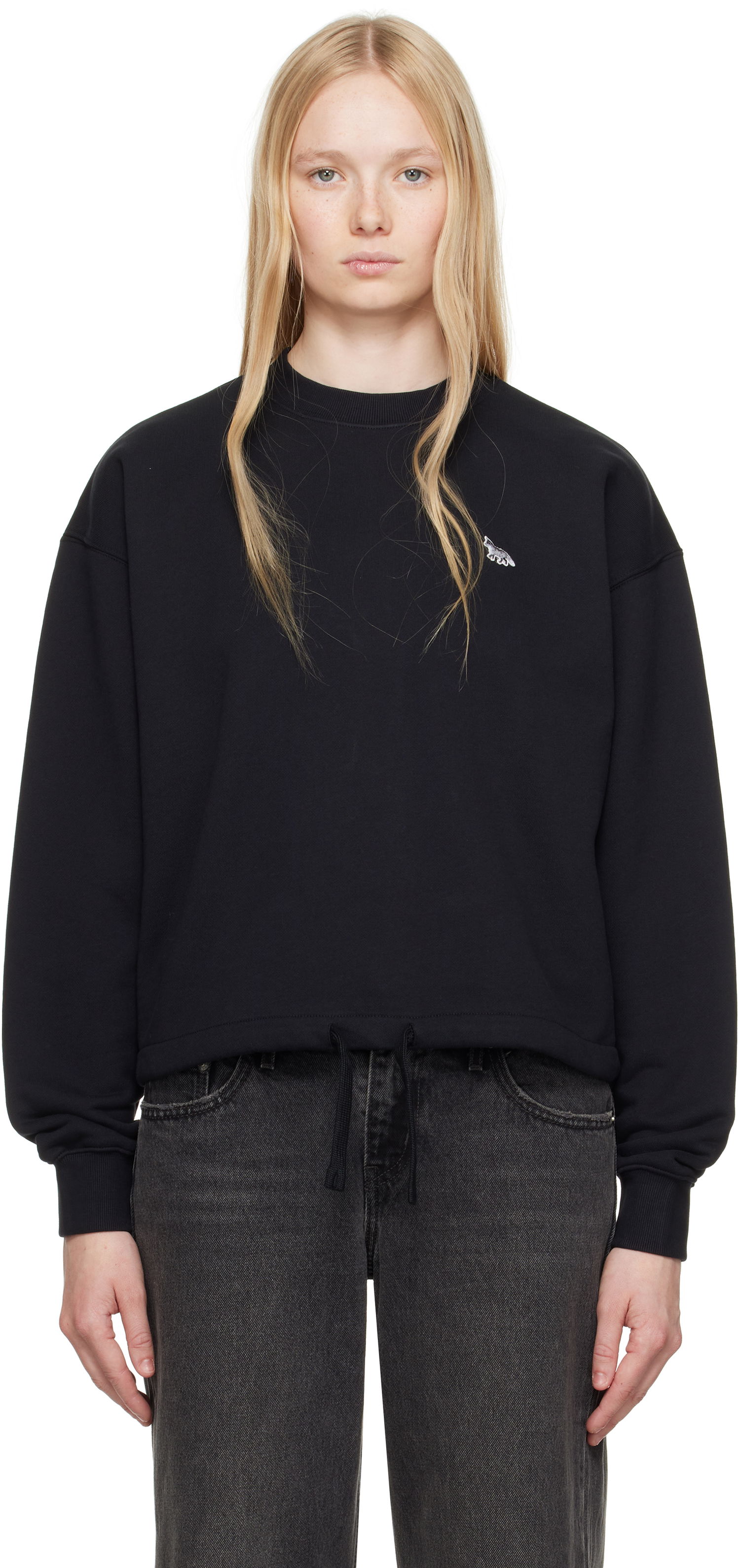 Пуловер MAISON KITSUNÉ Maison Kitsuné Baby Fox Patch Drawstring Sweatshirt Черно | OW00302KM0325, 0