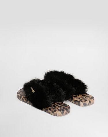 Аксесоари Dolce & Gabbana Dolce & Gabbana Havaianas Fur Slides 45/46 Черно | VH0003VH00088903, 2