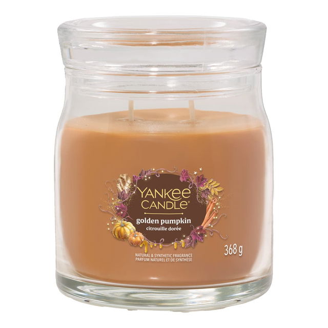 Signature Medium Jar 2 Wicks Golden Pumpkin Natural & Synthetic Fragrance 368 g