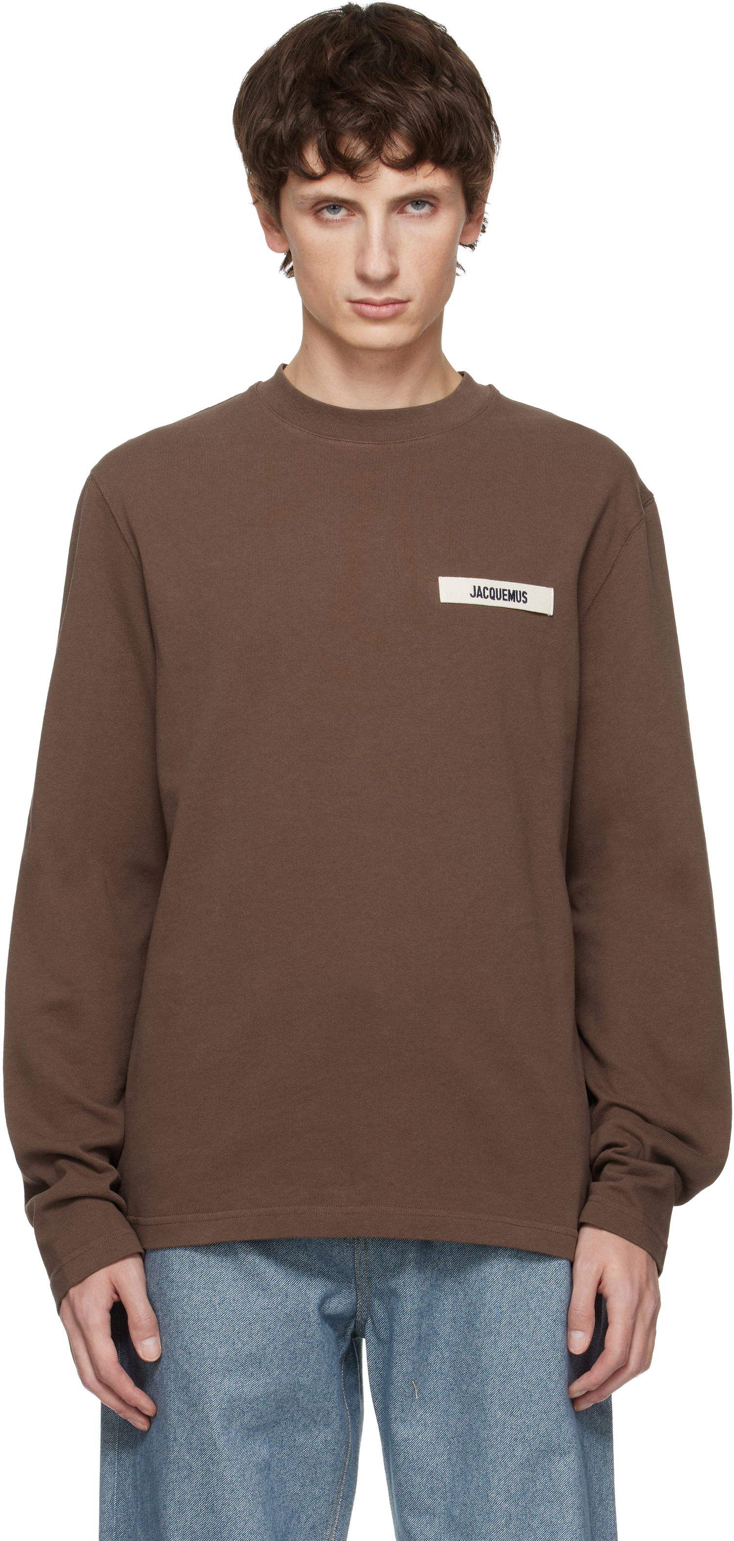 Тениска Jacquemus 'The Gros Grain' Long-Sleeve T-shirt Кафяво | 25HTSM00570AJ00226, 0