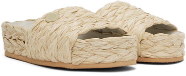 Pокля Stella McCartney Stella McCartney Skyla Raffia Platform Slides Бежово | 810206E00109, 3
