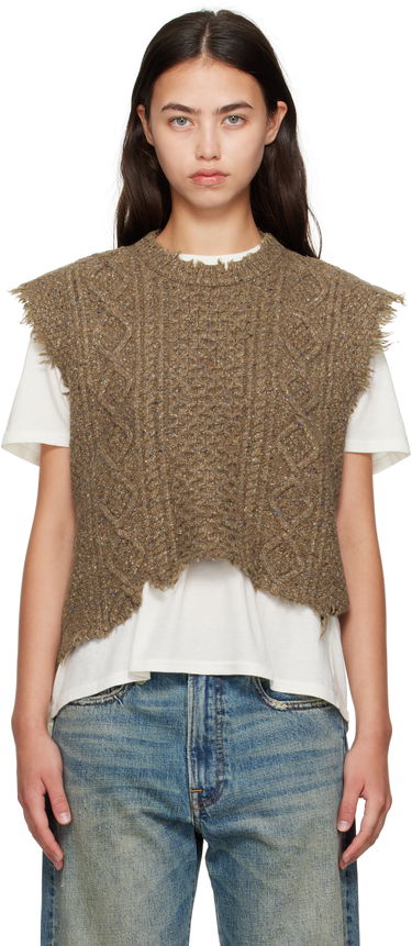 Пуловер R13 R13 Boyfriend Cable Knit Wool Vest Кафяво | R13WY228-Y209A, 0