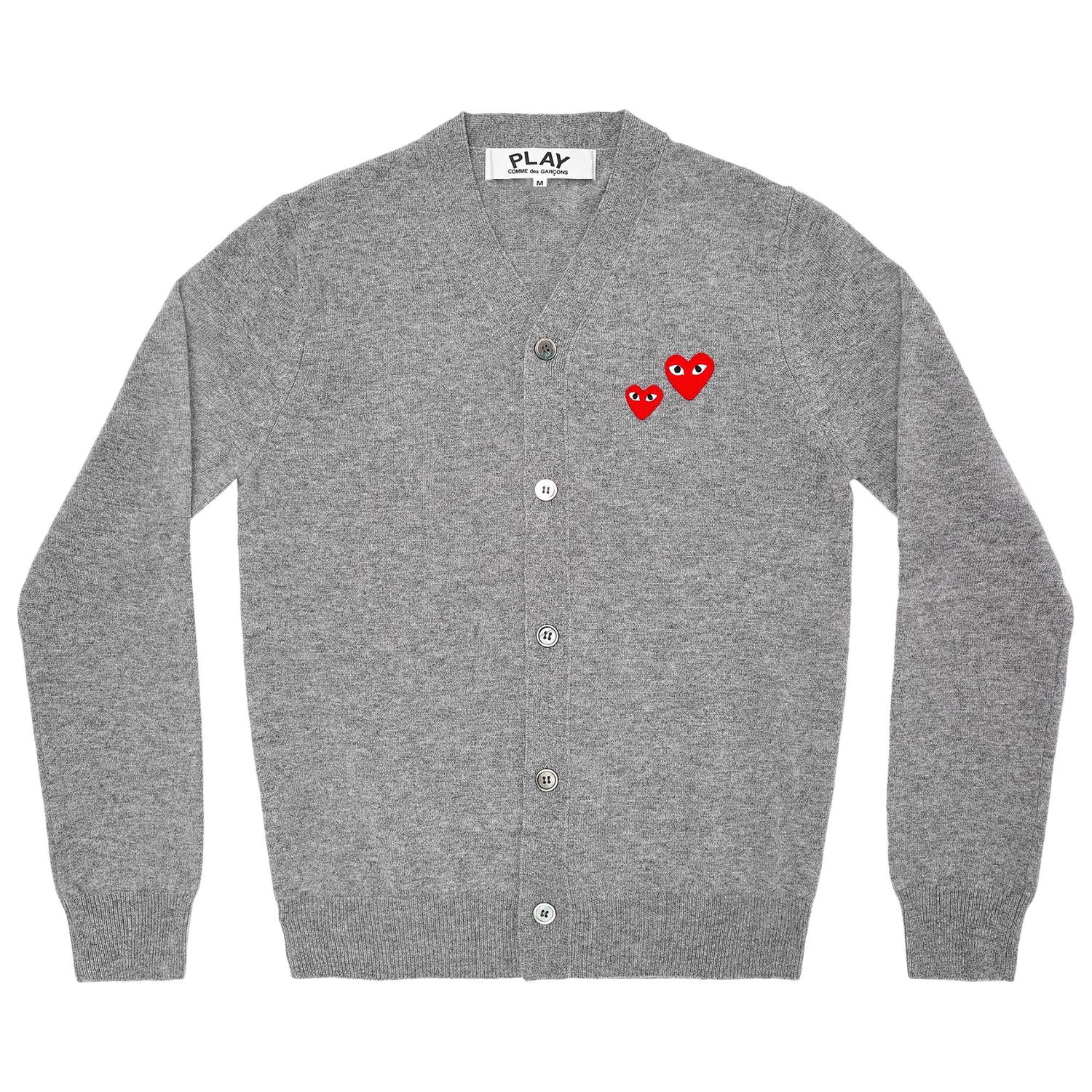 Пуловер Comme des Garçons PLAY Duo Heart Cardigan Сиво | AZ N072 051 1, 1