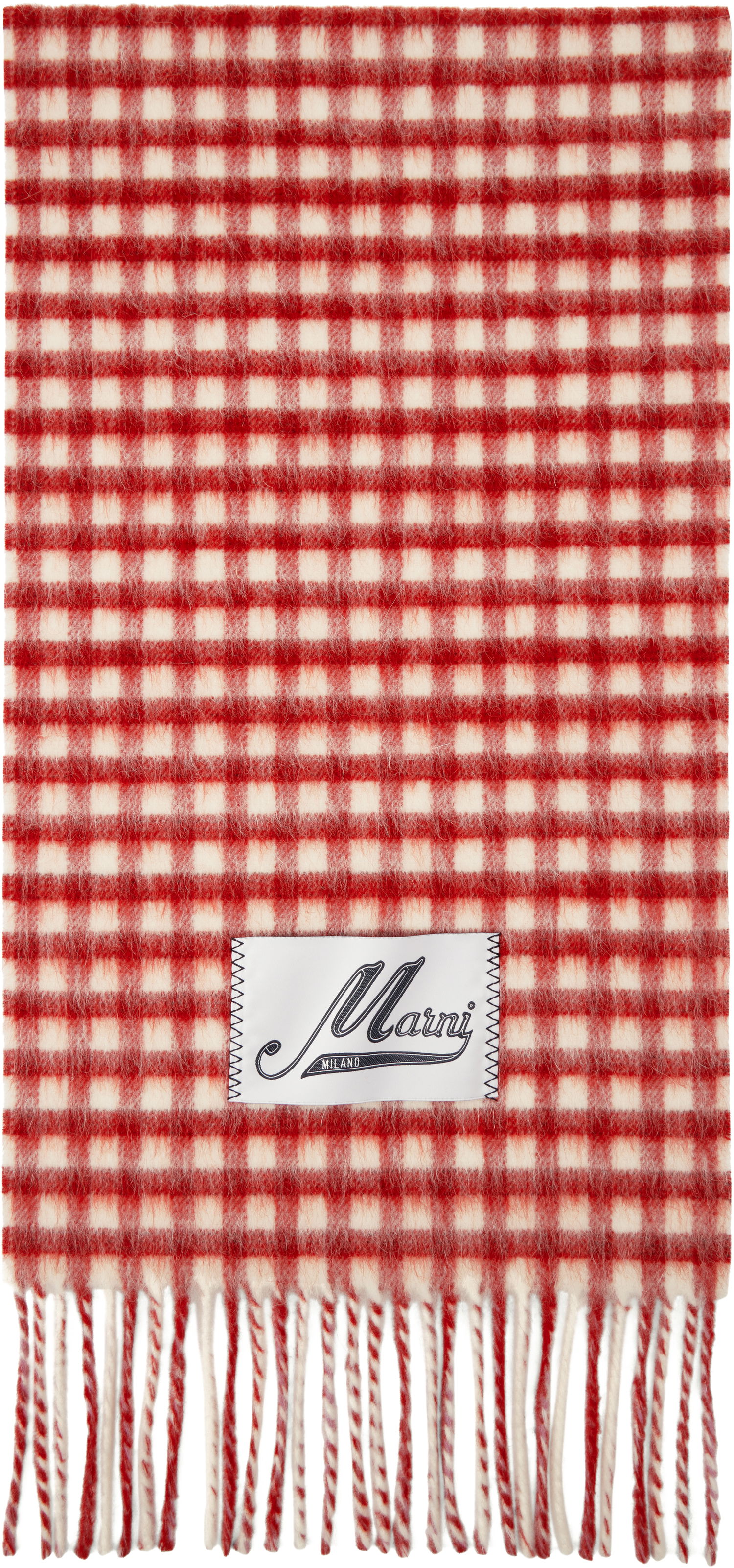 Шал Marni Marni Double Check Mohair Scarf Червено | SCMC0133Y0 UAW045, 0