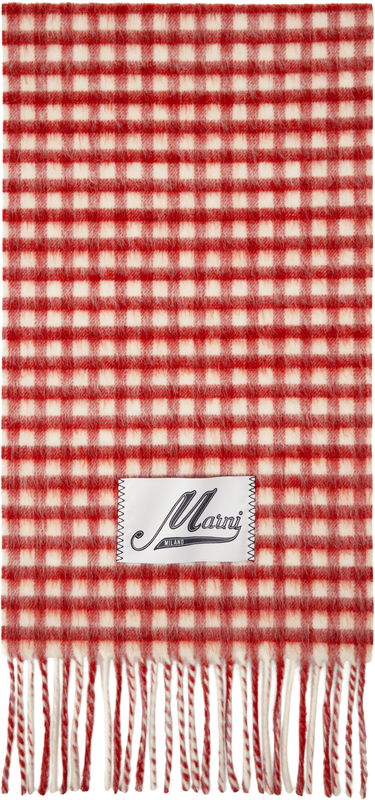 Шал Marni Marni Double Check Mohair Scarf Червено | SCMC0133Y0 UAW045, 0