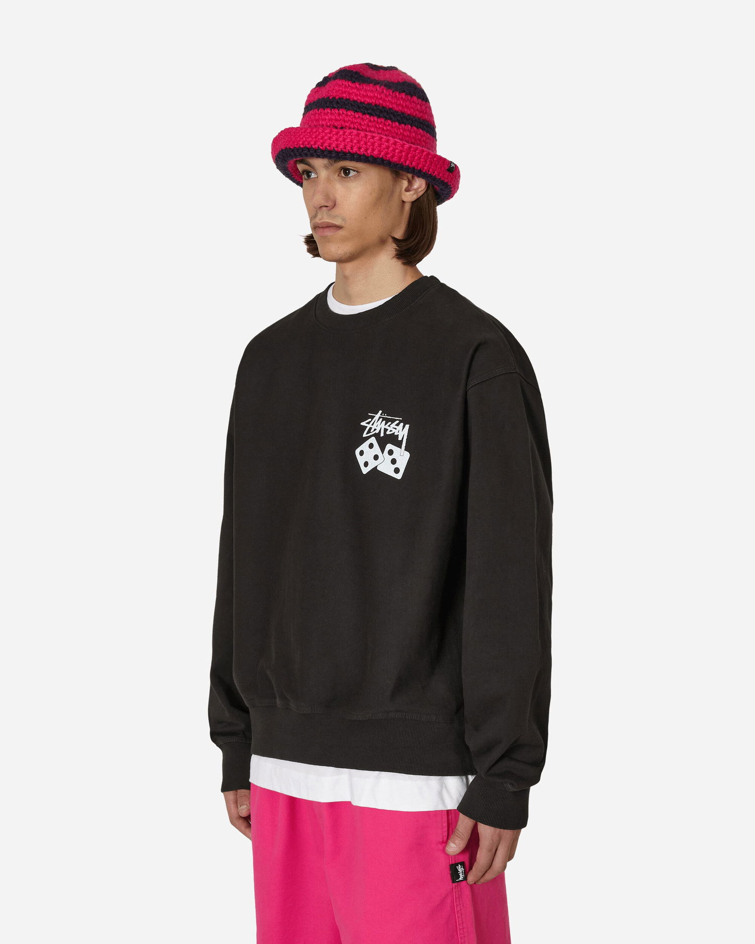 Суитчър Stüssy Dice Pigment Dyed Crewneck Sweatshirt Черно | 1914883 BLAC, 1