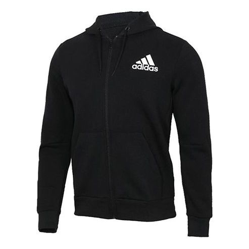 Суитчър adidas Originals Knit Logo Full-Zip Hoodie Черно | DT9912, 0