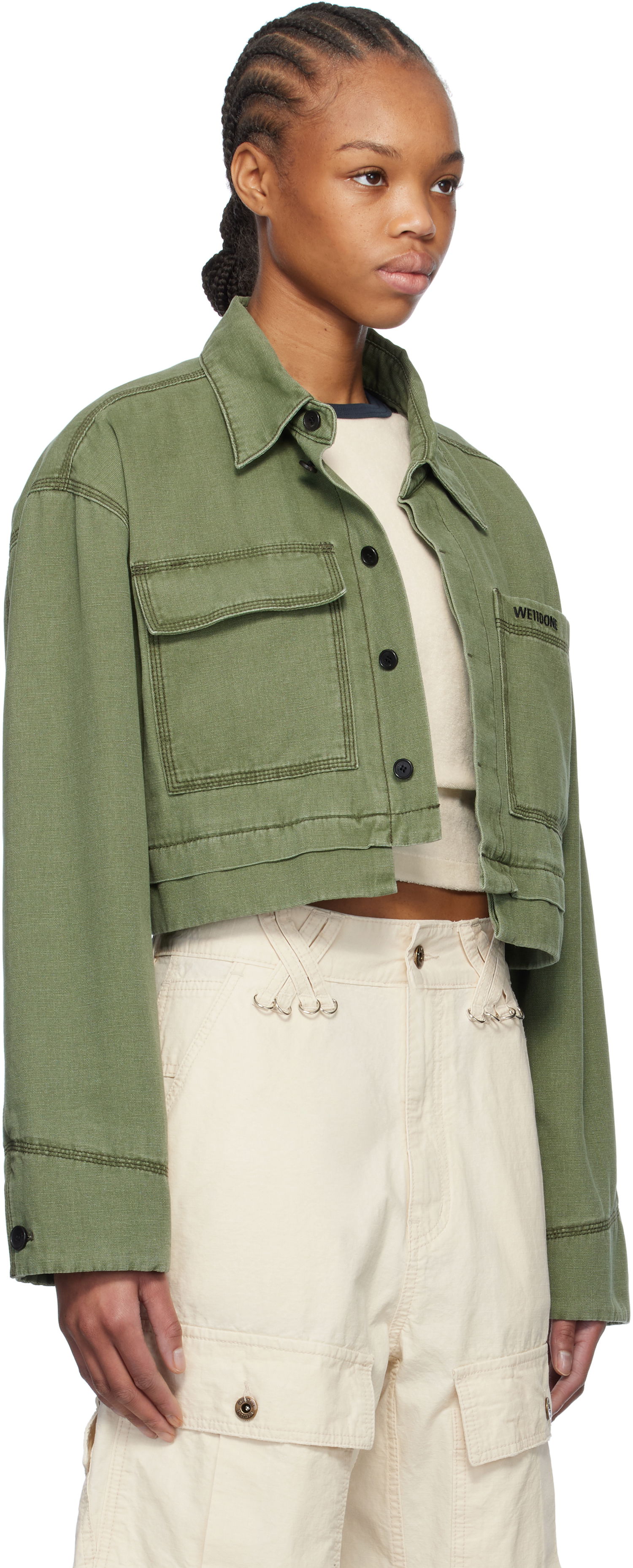 Яке We11done We11done Cropped Work Jacket Зелено | WD-JK0-25-055-W-KK, 1