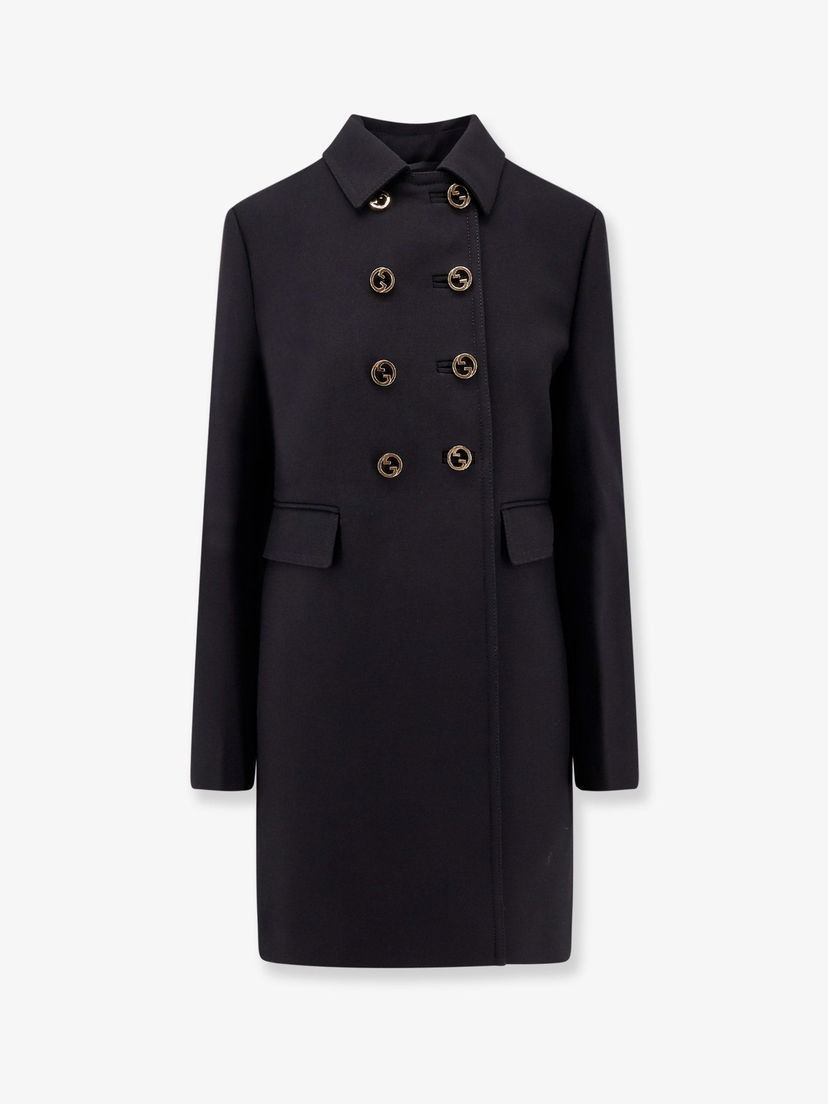 Палта Gucci Double-Breasted Coat Черно | 789891ZAQWY1000