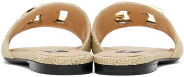 Кецове и обувки Dolce & Gabbana Dolce&Gabbana Raffia Slide Sandals Бежово | CQ0592 AR344, 1