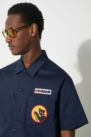 Риза BBC IceCream ICECREAM Waitress Camp Collar Shirt Тъмно синьо | IC24117, 3