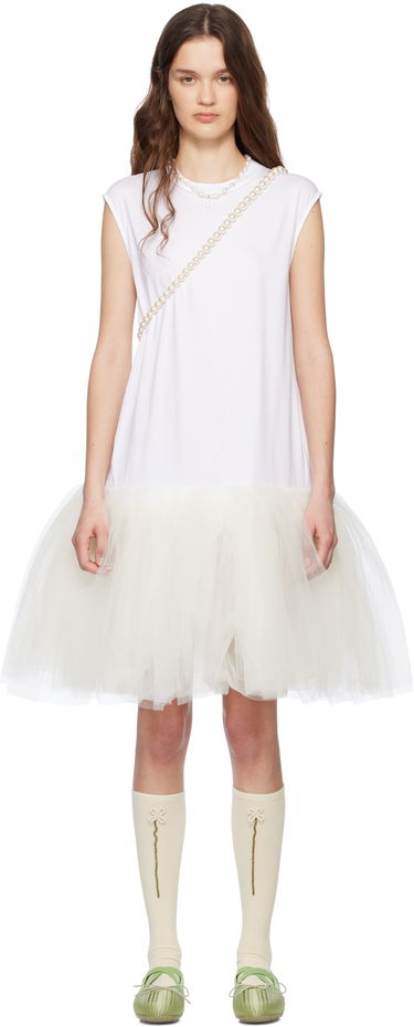 Pокля Simone Rocha Simone Rocha Relaxed Ballet Tutu Midi Dress Бяло | 7396 0553, 0