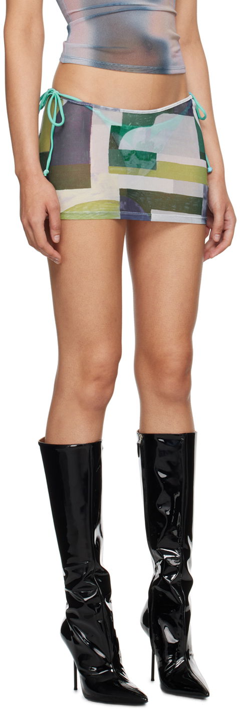 Пола Miaou Miaou Elektra Print Mesh Mini Skirt Многоцветен | 4014PM2GEO, 1