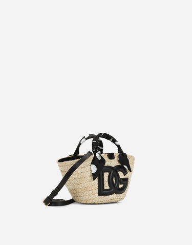 Голяма пазарска чанта Dolce & Gabbana Dolce & Gabbana Small Kendra Straw Tote Bag with Polka Dot Handles Бежово | BB7695AW163HNXUW, 1