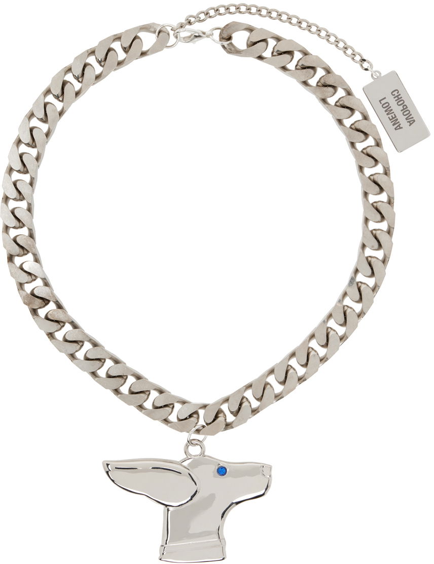 Колие Chopova Lowena Silver Chain Dog Pendant Necklace Металик | 6522, 0