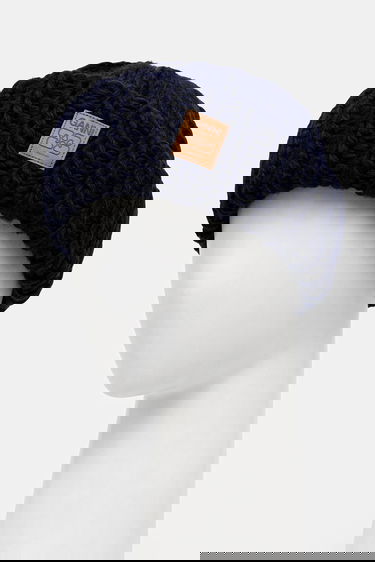 Шапка GANNI Graphic Wool Hand Knit Beanie Тъмно синьо | A7171, 1