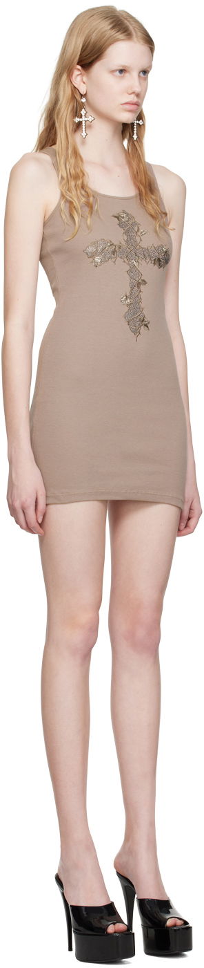 Pокля Blumarine Embroidered Mini Dress Кафяво | P344A034A, 1