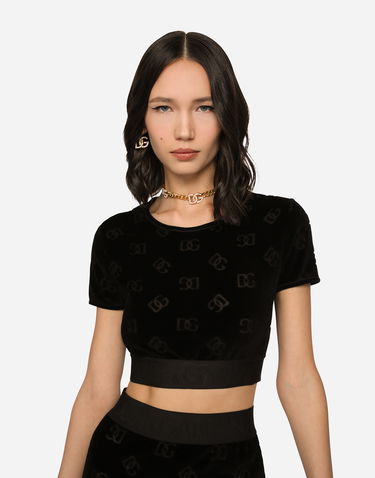 Съкратен топ Dolce & Gabbana T-shirt M/corta Giro Черно | F8S63TFJ7DLN0000, 1
