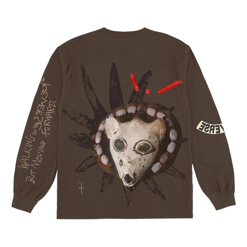 Тениска Cactus Jack by Travis Scott Travis Scott Reverse Jack Long Sleeve Tee Кафяво | CJFN-SS84