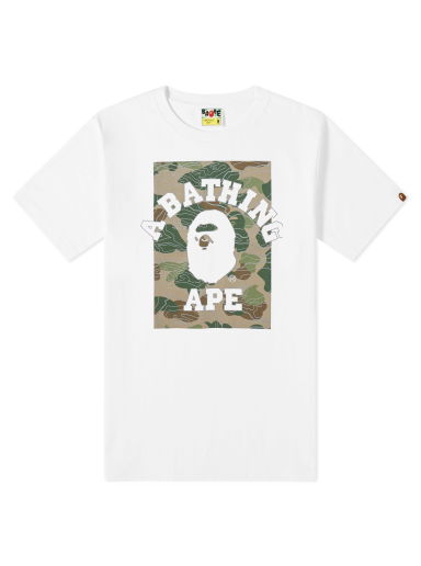 Тениска BAPE Layered Line Camo College T-Shirt Бяло | 001TEJ801031M-WHT