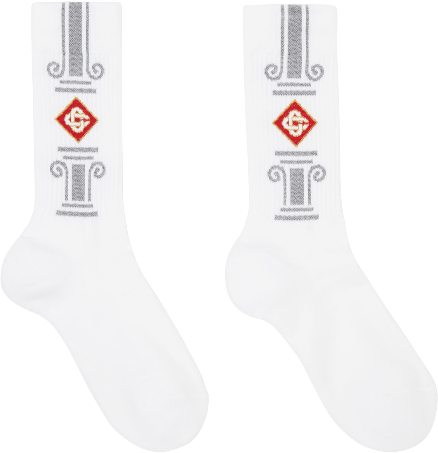 Чорапи Casablanca Column Socks Бяло | APS25-ACC-010-04, 0