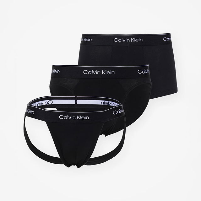 Cotton Stretch Low Rise Jock Strap 3-Pack Black