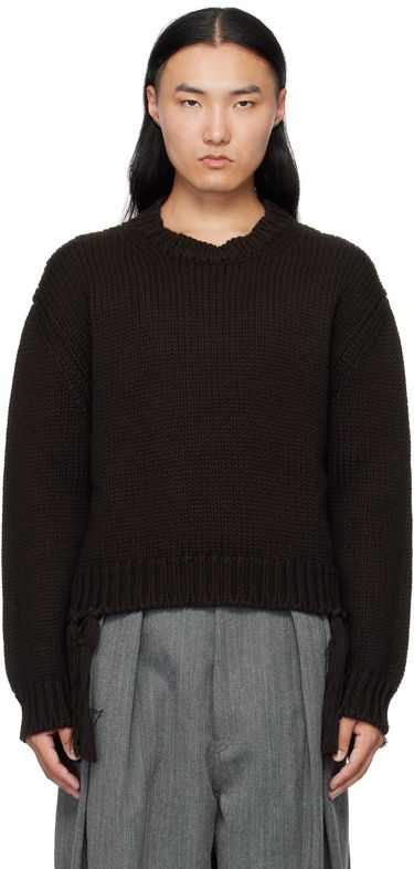 Пуловер HED MAYNER Hed Mayner Knit Crewneck Sweater with Tassels Кафяво | HMMB75099A-HB619, 0